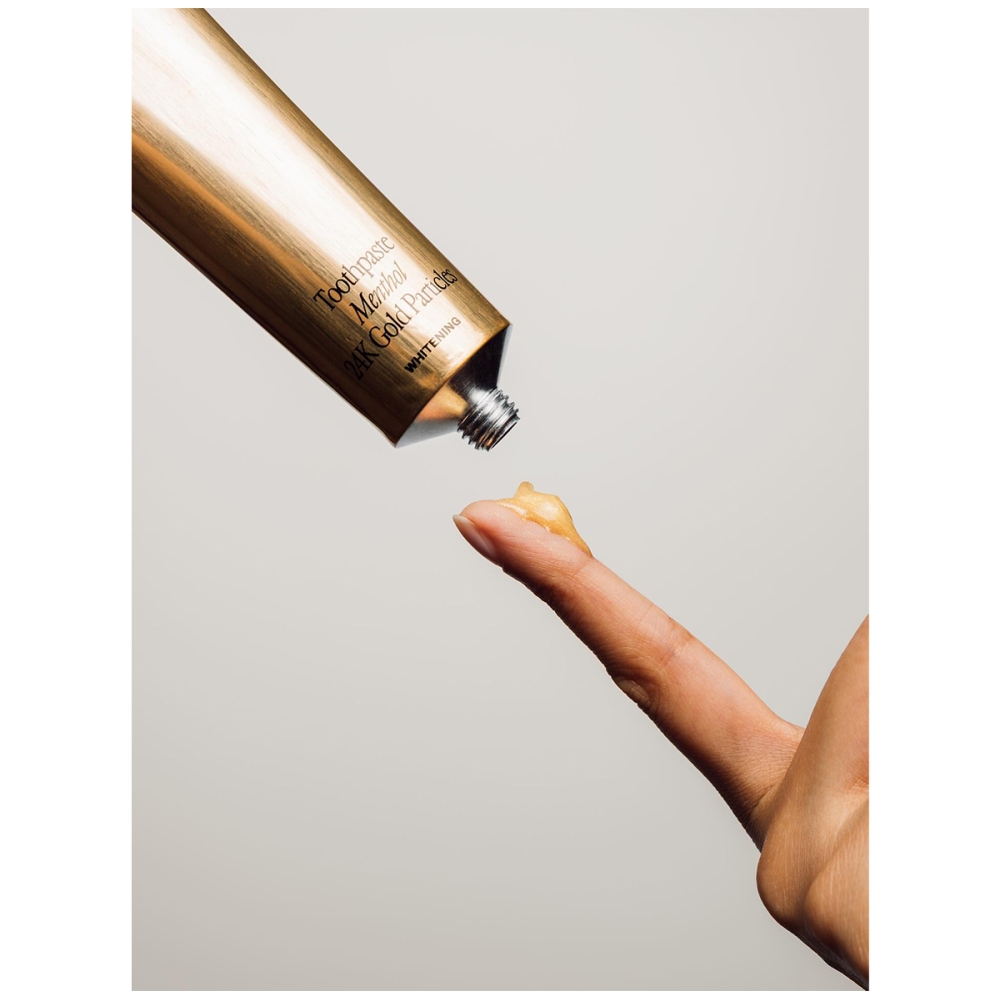 AUREZZI “24K Gold/Black Travel Trio” burnos higienos rinkinys. Burnos higiena