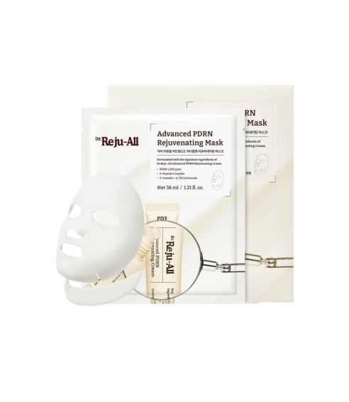 "Advanced PDRN Rejuvenating Mask" lakštinė veido kaukė 4 vnt.. Korėjietiškos veido kaukės