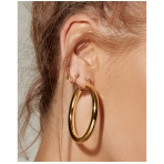 Amalfi Tube Hoops Gold. Earrings