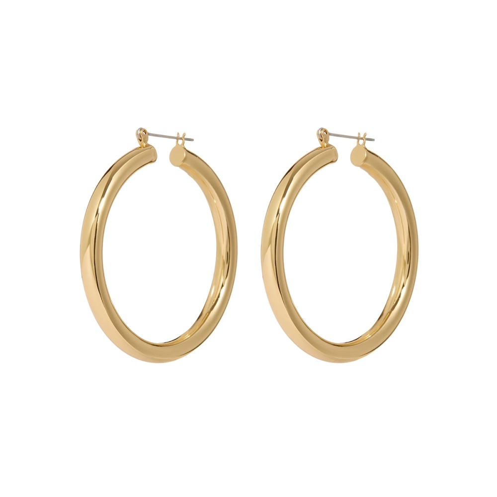 Amalfi Tube Hoops Gold. Earrings