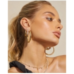 Amalfi Tube Hoops Gold. Earrings