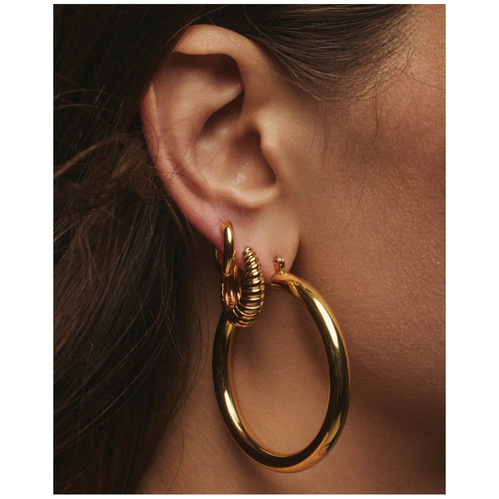 Amalfi Tube Hoops Gold. Earrings