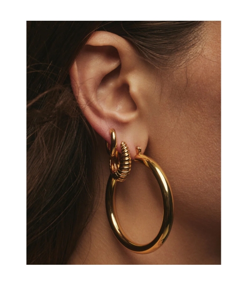Amalfi Tube Hoops Gold. Earrings