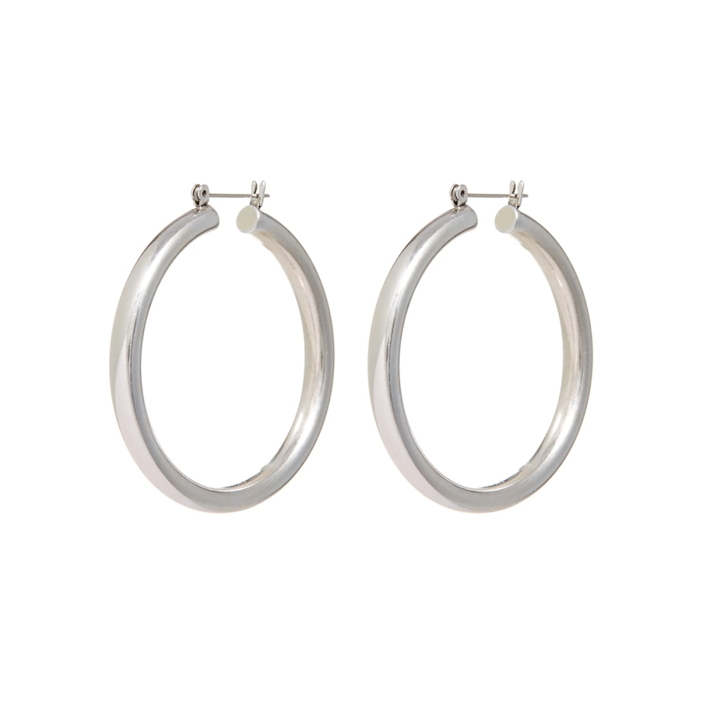 Amalfi Tube Hoops Silver. Earrings