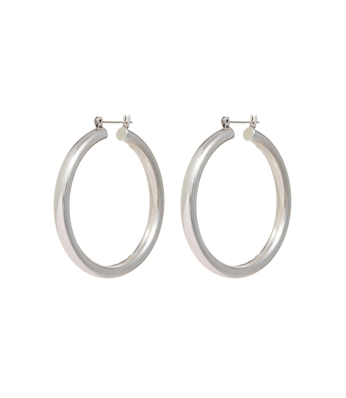 Amalfi Tube Hoops Silver. Earrings