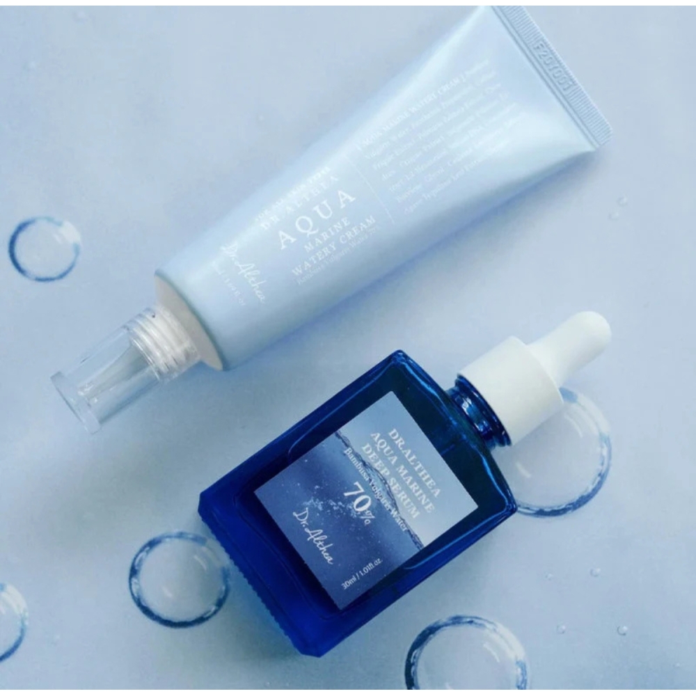 Dr. Althea "Aqua Marine Deep Serum" veido serumas. Korėjietiški serumai ir ampulės