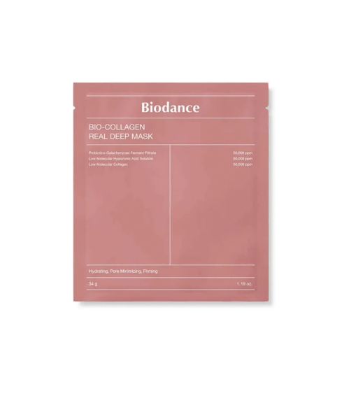 BIODANCE "Bio-Collagen Real Deep Mask" veido kaukė su kolagenu. Lakštinės ir hidrogelio kaukės