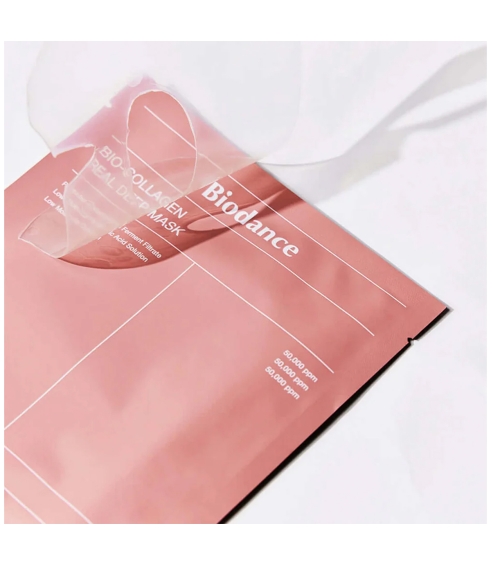 BIODANCE "Bio-Collagen Real Deep Mask" veido kaukė su kolagenu. Lakštinės ir hidrogelio kaukės