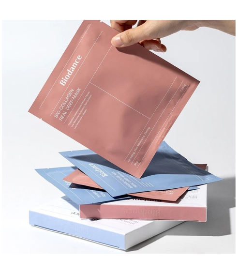 BIODANCE "Bio-Collagen Real Deep Mask" veido kaukė su kolagenu. Lakštinės ir hidrogelio kaukės