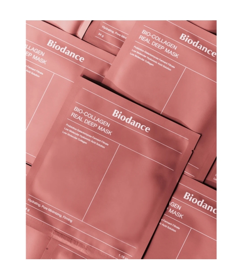 BIODANCE "Bio-Collagen Real Deep Mask" veido kaukė su kolagenu. Lakštinės ir hidrogelio kaukės