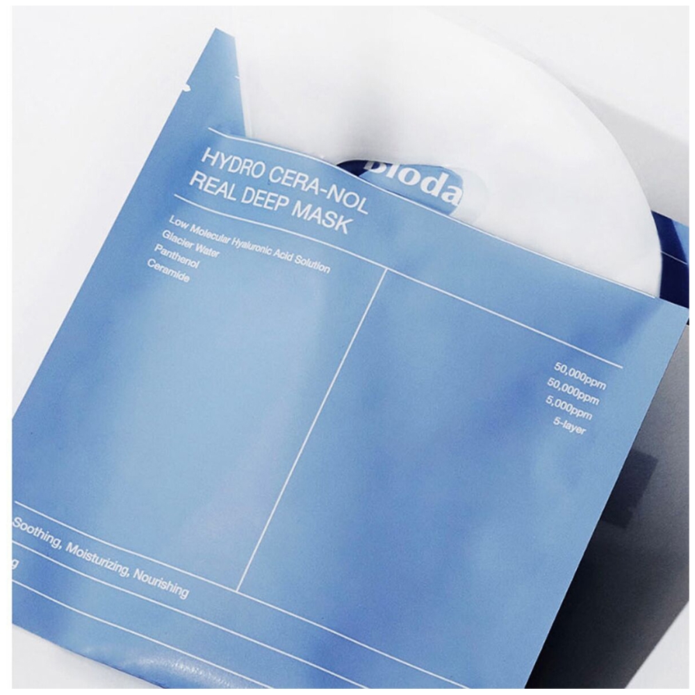 BIODANCE BIODANCE "Hydro Cera-nol Real Deep Mask" veido kaukė su keramidais. Lakštinės ir hidrogelio kaukės