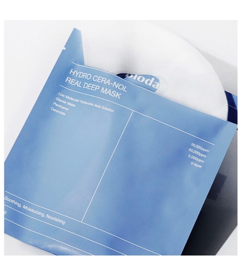 BIODANCE "Hydro Cera-nol Real Deep Mask" veido kaukė su keramidais. Lakštinės ir hidrogelio kaukės