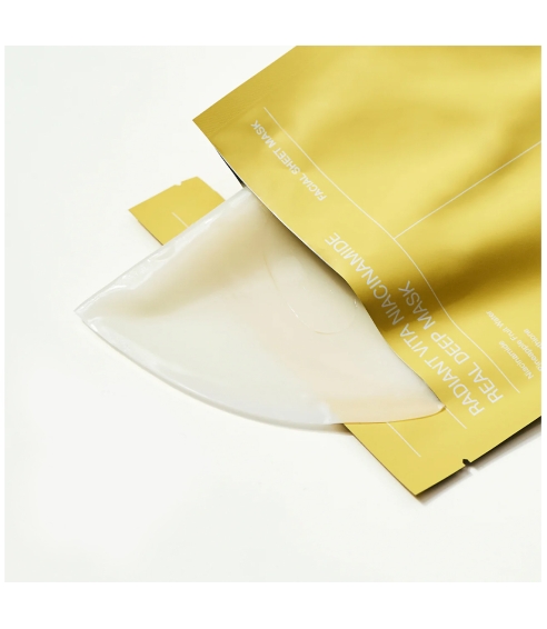 BIODANCE "Radiant Vita Niacinamide Real Deep Mask" veido kaukė su niacinamidu. Lakštinės ir hidrogelio kaukės