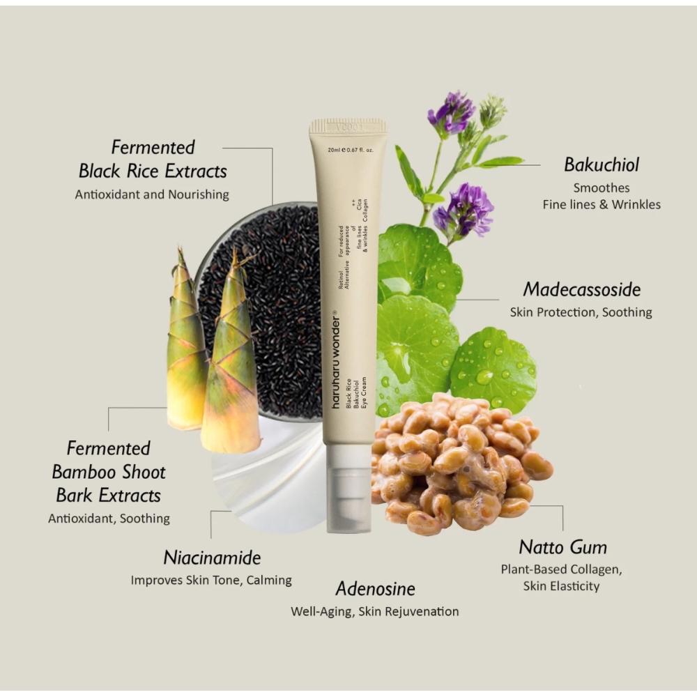 Haruharu Wonder Black Rice Bakuchiol Eye Cream. Korean Eye Care