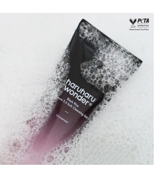 "Black Rice Moisture 5.5 Soft Cleansing Gel" veido prausiklis. Korėjietiški veido prausikliai