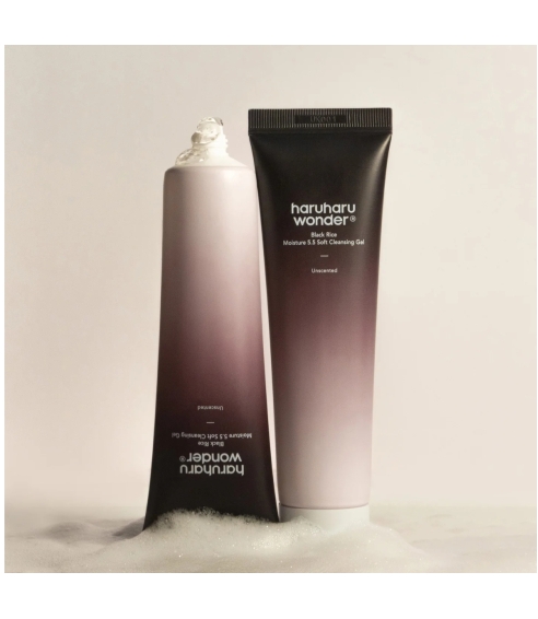 "Black Rice Moisture 5.5 Soft Cleansing Gel" veido prausiklis. Korėjietiški veido prausikliai