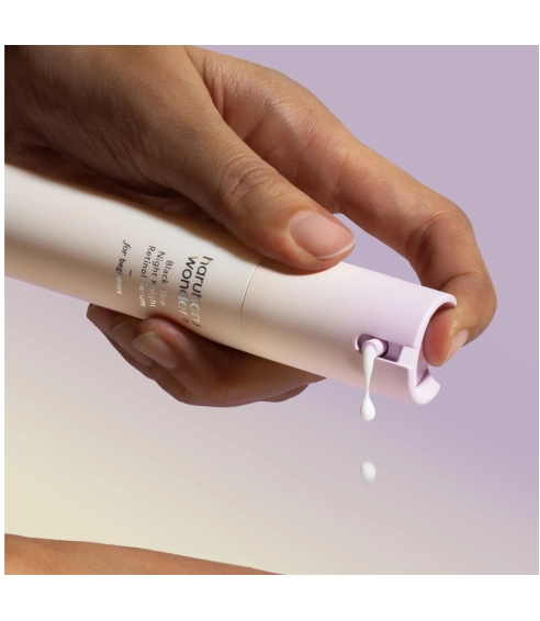"Black Rice Night Knight Retinol Serum" veido serumas su retinoliu. Korėjietiški serumai ir ampulės