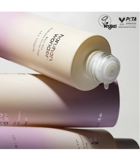 "Black Rice Probiotics Barrier Essence" veido esencija. Korėjietiškos esencijos
