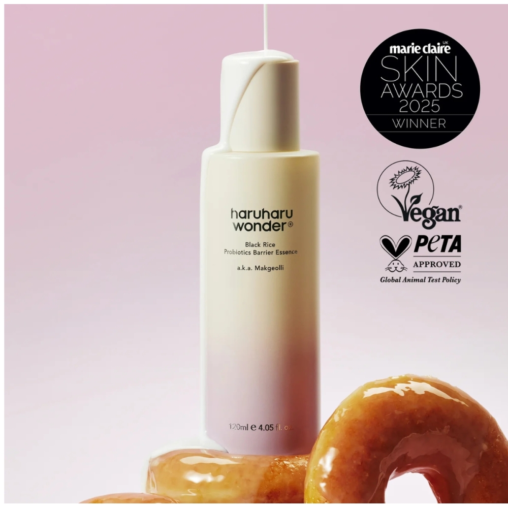 Haruharu Wonder "Black Rice Probiotics Barrier Essence" veido esencija. Korėjietiškos esencijos