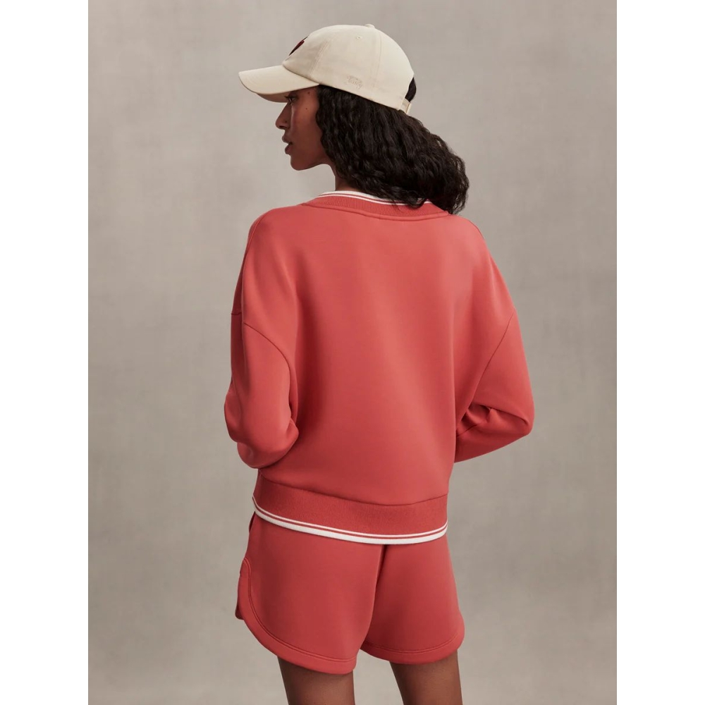 Varley "Blithe Cropped Sweat" trumpintas plytų spalvos džemperis. Džemperiai