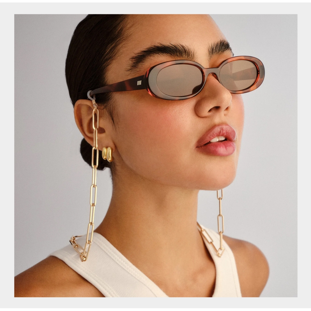 Le Specs Sunglasses Bold Link Neck Chain Gold Le Specs Bold Link Neck Chain Gold. Sunglasses