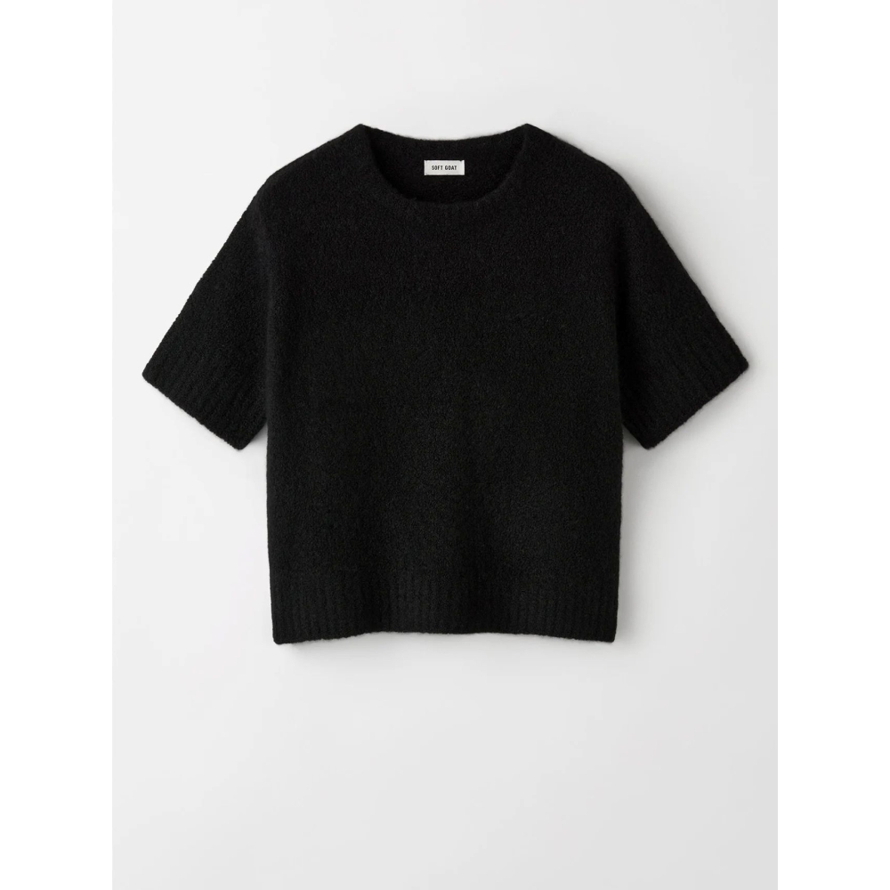 Soft Goat "Boucle" black sweater. Skirts