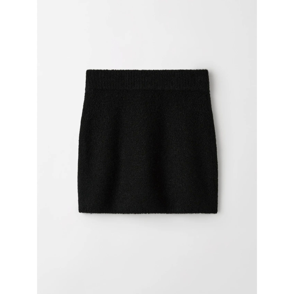 Soft Goat "Boucle" mini skirt - black. Skirts