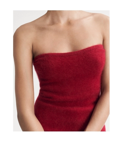 Brusched Bustier - Lipstick Red. Sweaters
