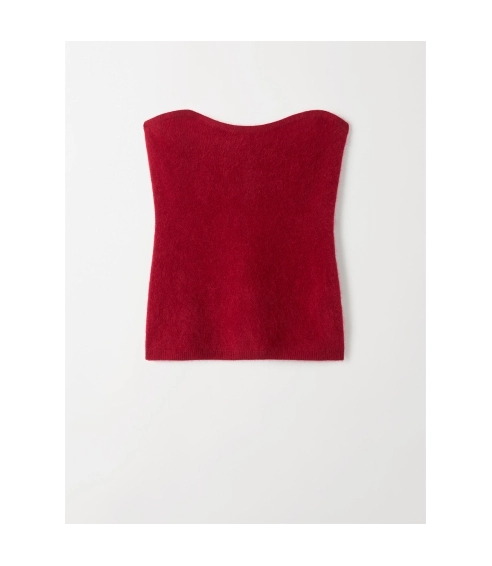 Brusched Bustier - Lipstick Red. Sweaters