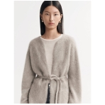 Brushed Cardigan - greige. Sweaters