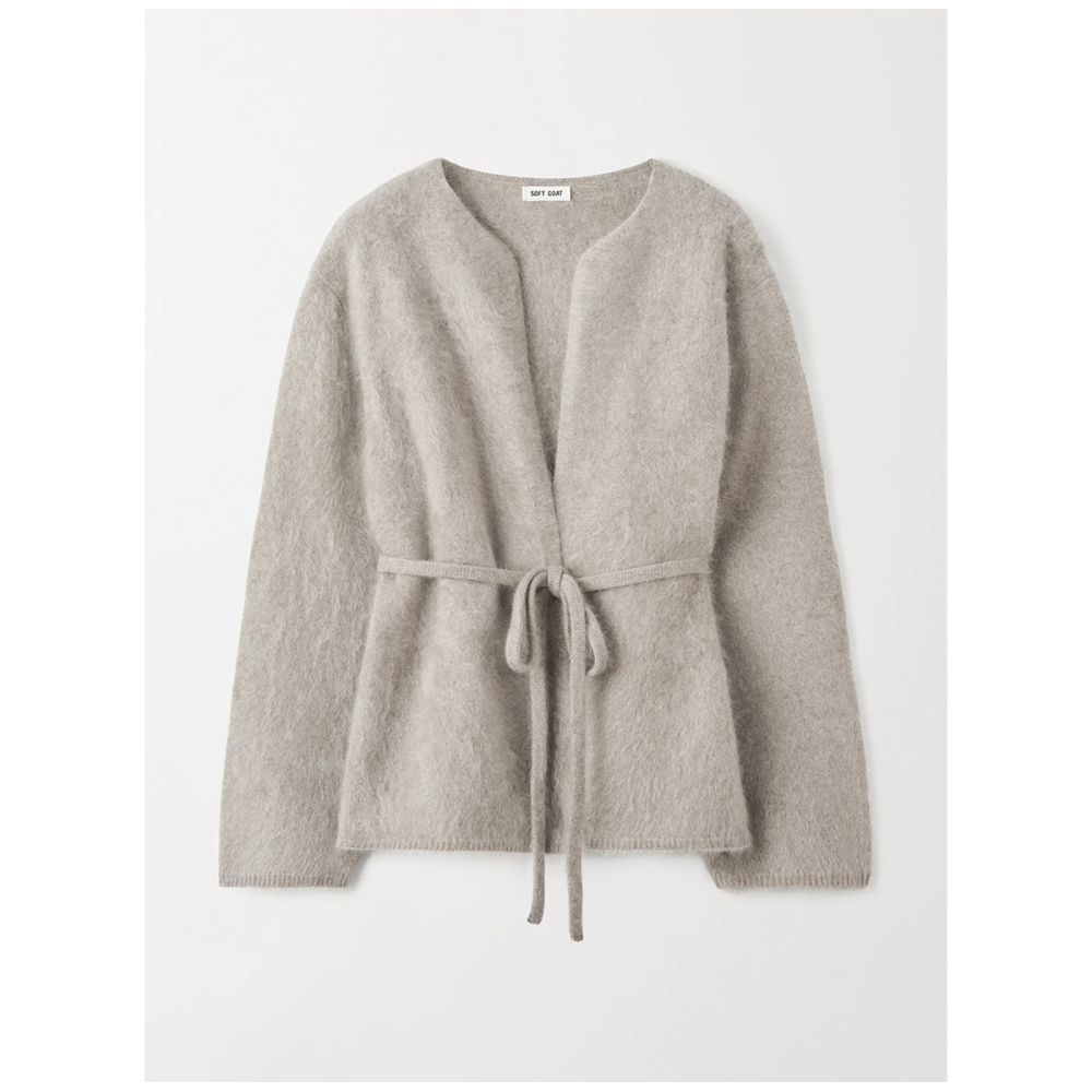 Brushed Cardigan - greige. Sweaters