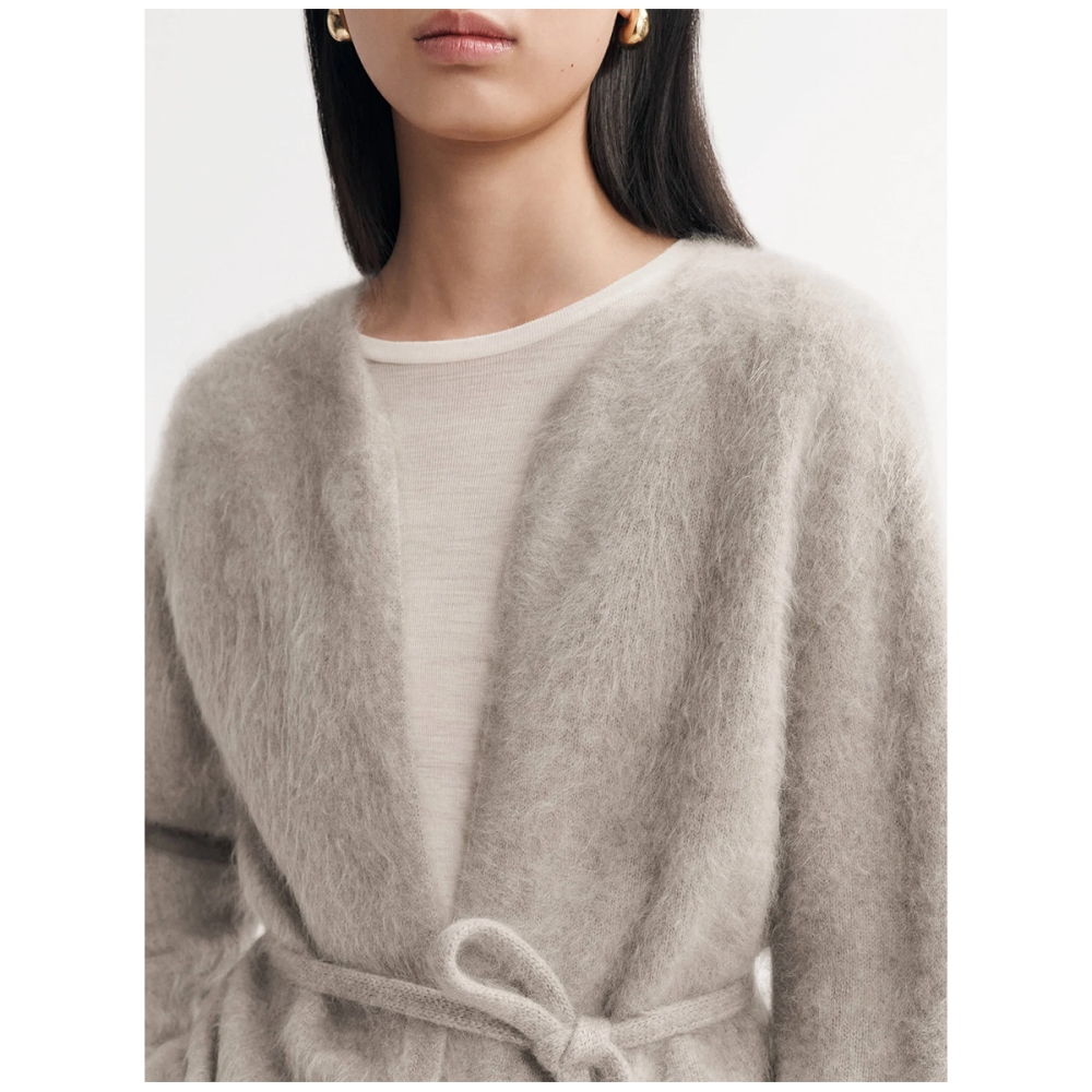 Brushed Cardigan - greige. Sweaters