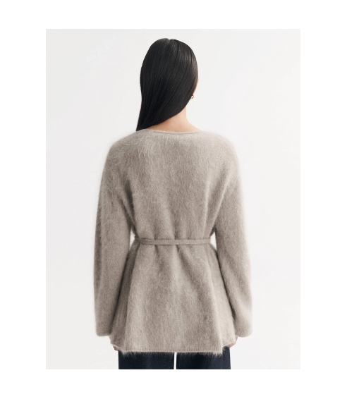 Brushed Cardigan - greige. Sweaters