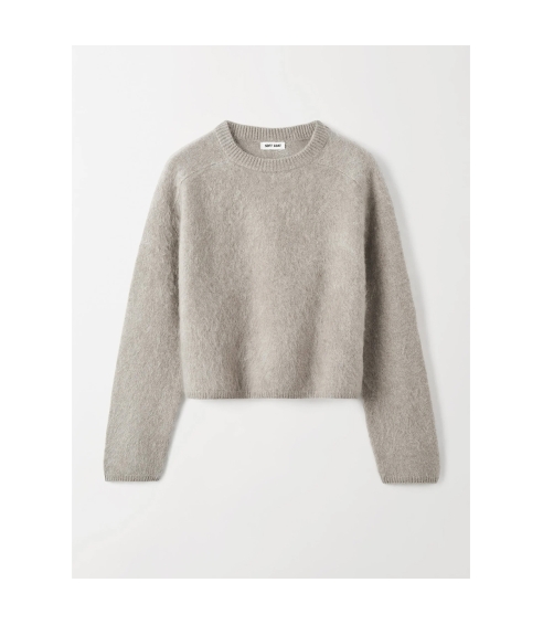 Brushed Crewneck - greige. Sweaters