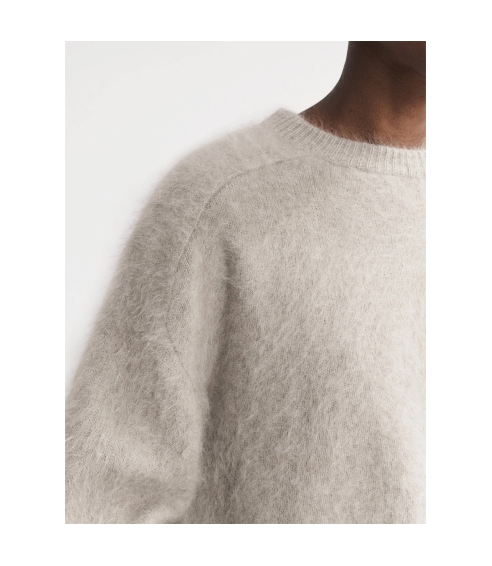 Brushed Crewneck - greige. Sweaters