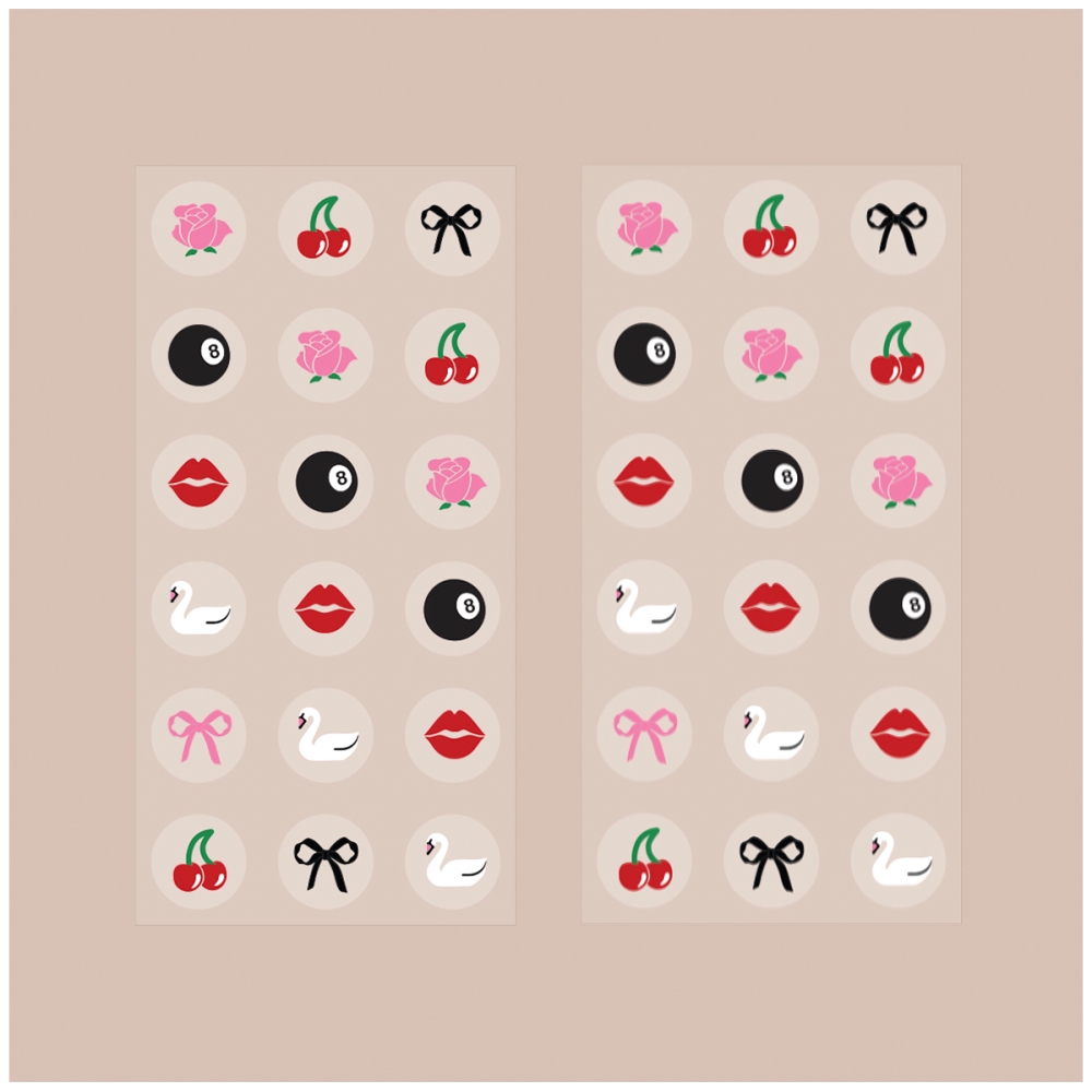 Barrière “Call Of Beauty Biotin (B7): Coquette Symbols” lipdukai su biotinu. Transderminiai  lipdukai