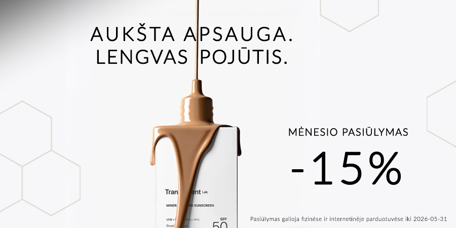Mėnesio produktas: Transparent Lab mineralinė apsauga veidui SPF50