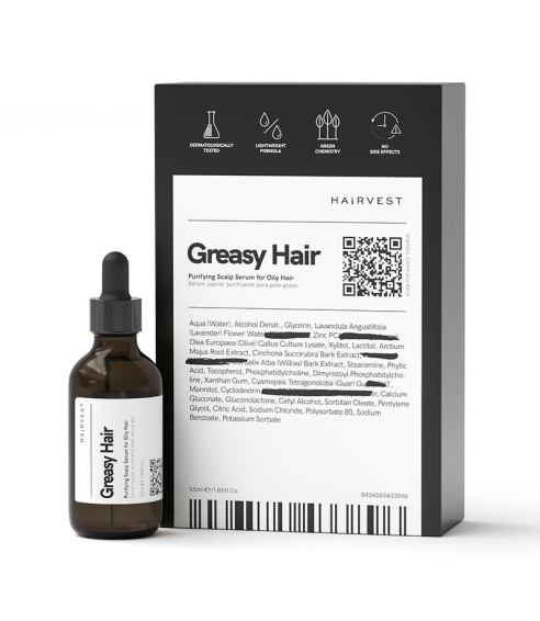 Valomasis galvos odos serumas riebiems plaukams ”Greasy Hair”. Ypatinga plaukų priežiūra