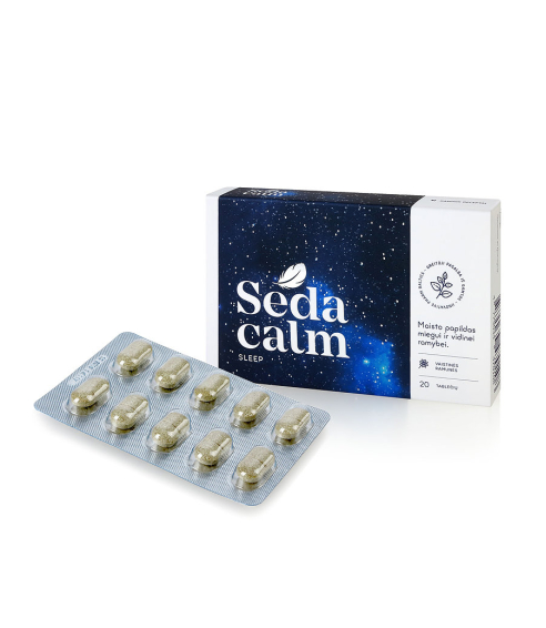 "Sedacalm" tabletės maisto papildai. Papildai nervų sistemai