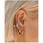 Chain Link Huggies Silver. Earrings