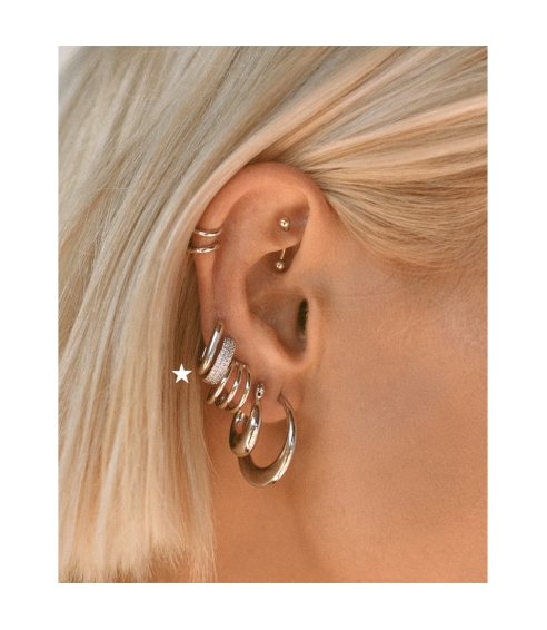 Chain Link Huggies Silver. Earrings