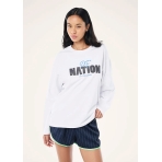 "Champion Long Sleeve Heavyweight Tee" baltos spalvos marškinėliai. Marškinėliai
