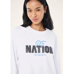 "Champion Long Sleeve Heavyweight Tee" baltos spalvos marškinėliai. Marškinėliai