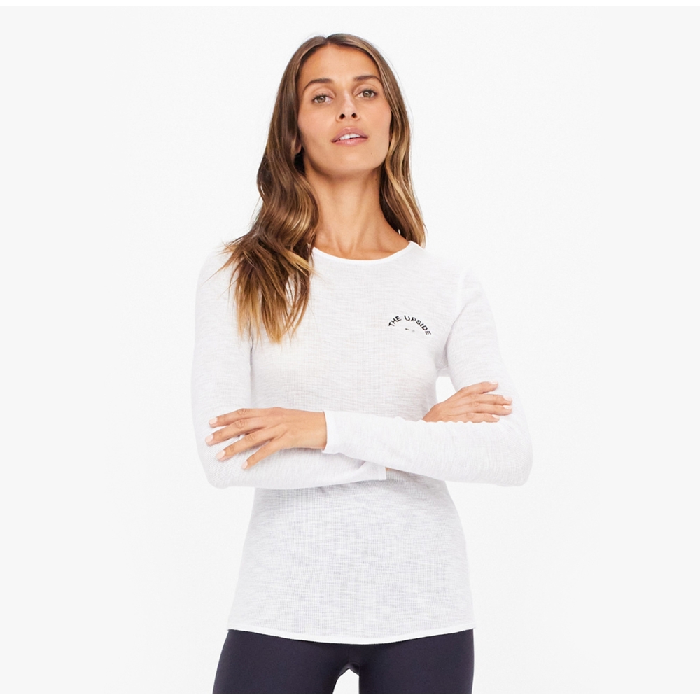 CHRISSY LONG SLEEVE WHITE TOP. Tops