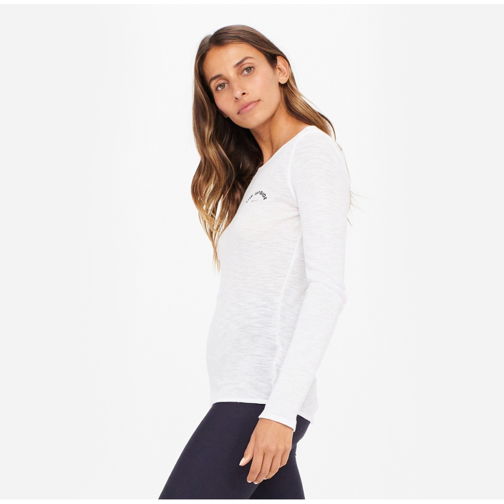 CHRISSY LONG SLEEVE WHITE TOP. Tops