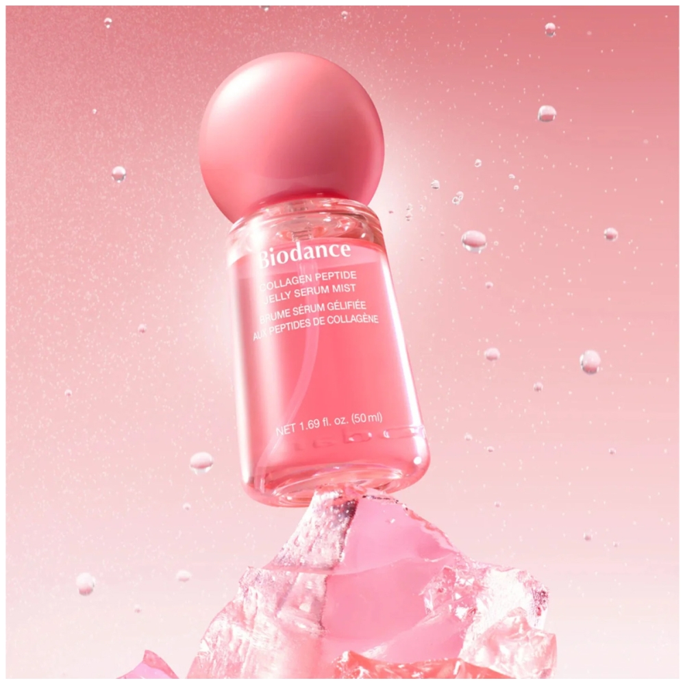BIODANCE "Collagen Peptide Jelly Serum Mist" veido dulksna. Korėjietiški tonikai ir dulksnos