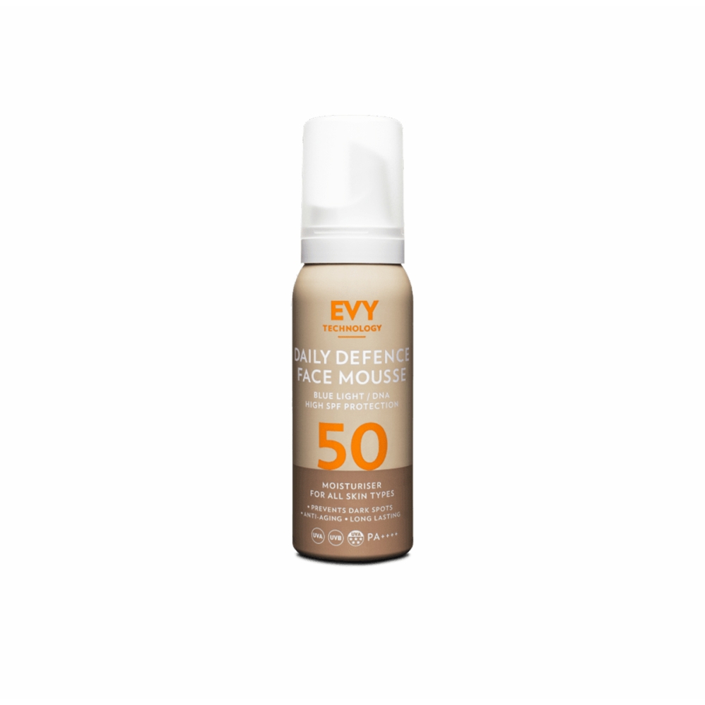 EVY Technology  EVY Putos kasdienei veido apsaugai nuo saulės SPF 50 – 75 ml. Veido kremai nuo saulės