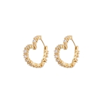 Diamond Heart Bijoux Hoops- Gold. Earrings