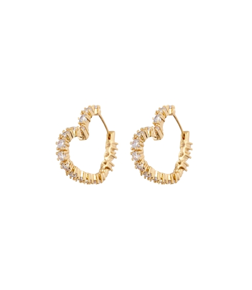 Diamond Heart Bijoux Hoops- Gold. Earrings