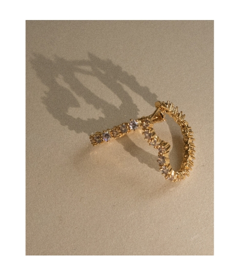 Diamond Heart Bijoux Hoops- Gold. Earrings